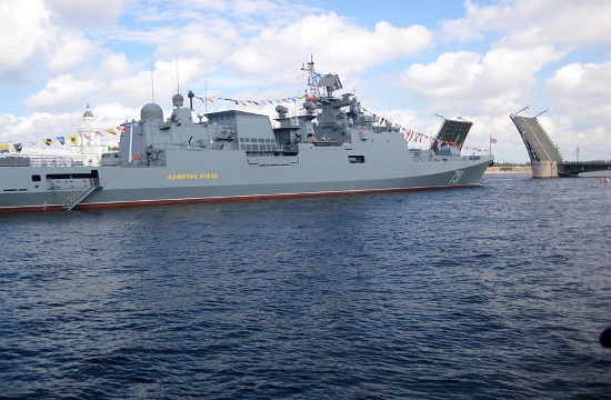 Impressive Russian frigate docks at Greek island of Poros (video)