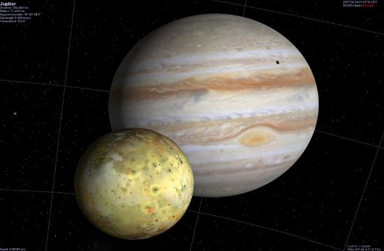 Bigger and brighter Jupiter in Greek night sky on Monday