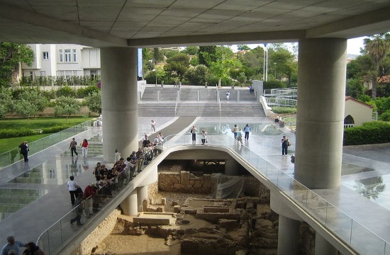 Walking in the ancient neigbourhood beneath the Acropolis Museum in Athens