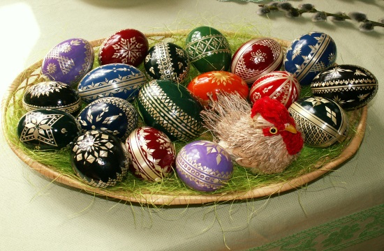 At Easter clink red eggs and say "Χριστός Ανέστη" in Greek