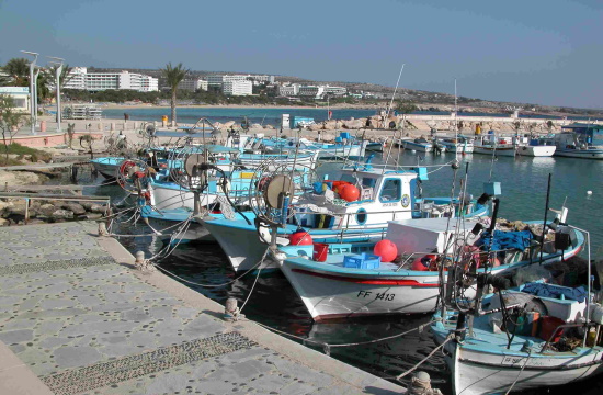 Warm welcome to the first cruise ship arrived at Ayia Napa's Marina in Cyprus