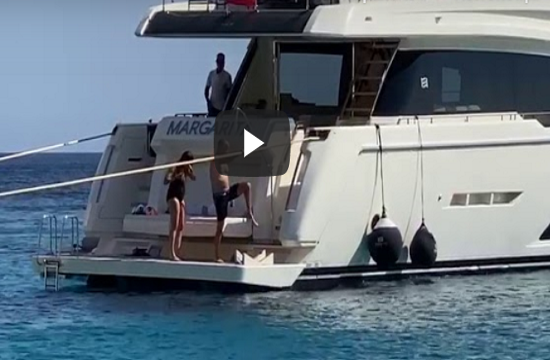 Tom Hanks and Rita Wilson sail to largest uninhabited Greek island (video)