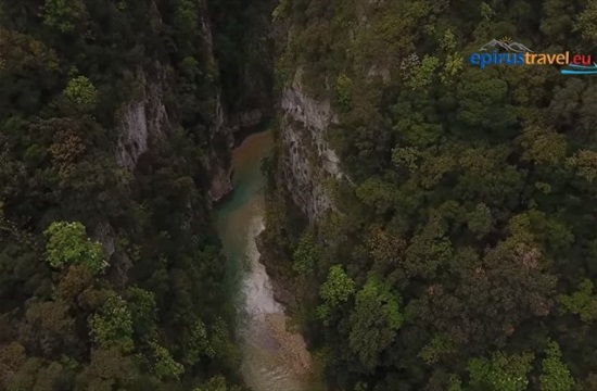 Stunning drone footage of Acheron River, the mythical way to the underworld