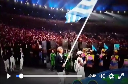 Greek team enters Maracana stadium first in Rio2016 opening ceremony