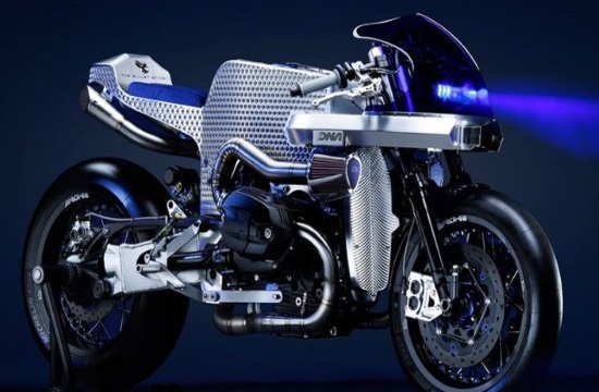 Greek custom concept motorcycle DCR-018  at the Milan International Exhibition