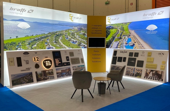 The bratti hotel signage at the XENIA 2023 exhibition & the Architect Show 2023 event