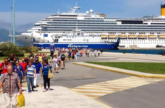 Record number of cruise ships arrive on Corfu island in Greece