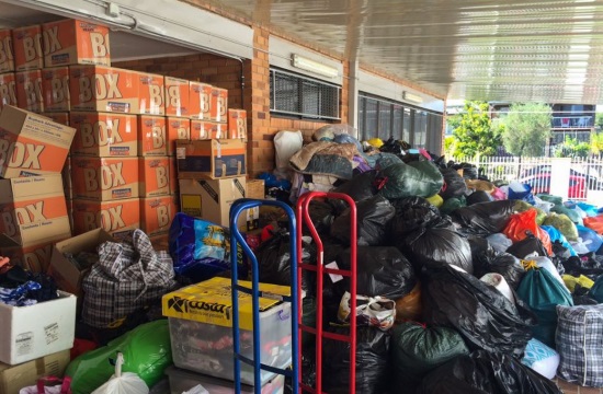 Greek-Australians in Brisbane ship one ton of items for refugees
