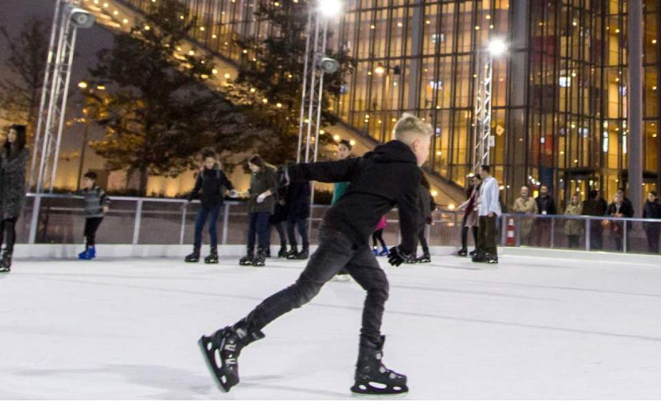 Ice skating at the Stavros Niarchos Foundation Center in Athens to February 2