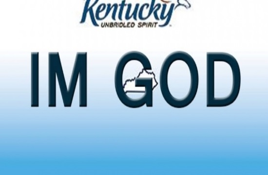 Atheist sues for right to use “I’M GOD” license plate in Kentucky