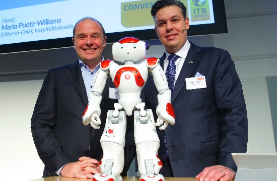 Robots welcome visitors to ITB 2016 Berlin travel fair