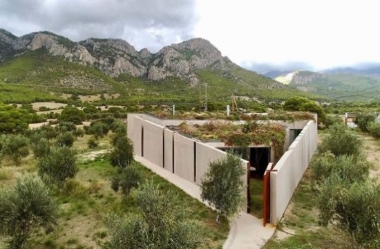 Impressive triangular home constructed in olive grove west of Athens
