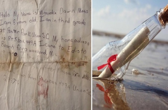 8-year-old’s message in bottle out to sea discovered 29 years later