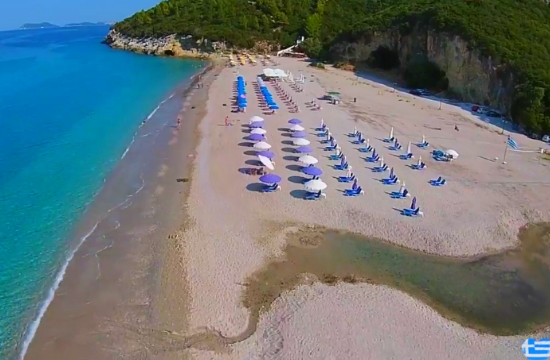 Aerial view of beaches in Sivota