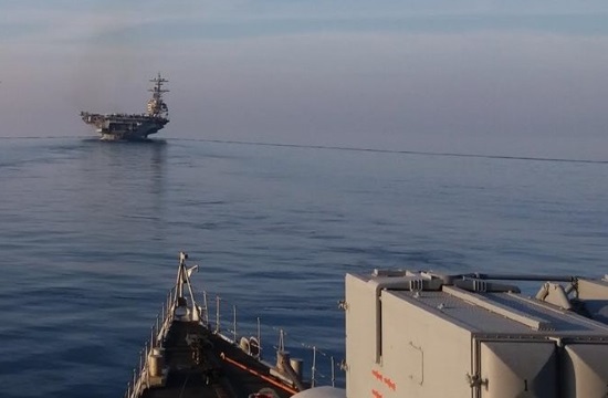 United States and Greek navy in joint exercise between Crete and Peloponnese