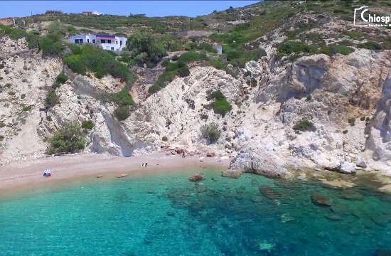 The southernmost beach of Chios from above