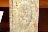 Funerary stele returned by Britain is shown at Epigraphical Museum of Athens
