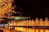 Christmas lights at Stavros Niarchos Foundation Cultural Center in Athens