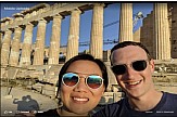Facebook founder Mark Zuckerberg posts selfie from the Acropolis in Athens