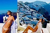 Top Model Alessandra Ambrosio enchanted by Santorini’s mesmerizing beauty