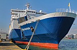 The 142.5-meter ferry, renamed "Blue Carrier 1", sails at an average speed of 17.5 knots 
