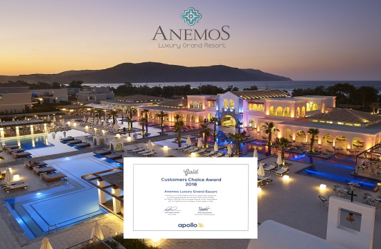 Χρυσό βραβείο από το Apollo στο Anemos Luxury Grand Resort