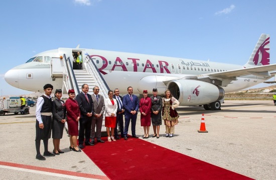 H Qatar Airways για πρώτη φορά στο αεροδρόμιο Μυκόνου