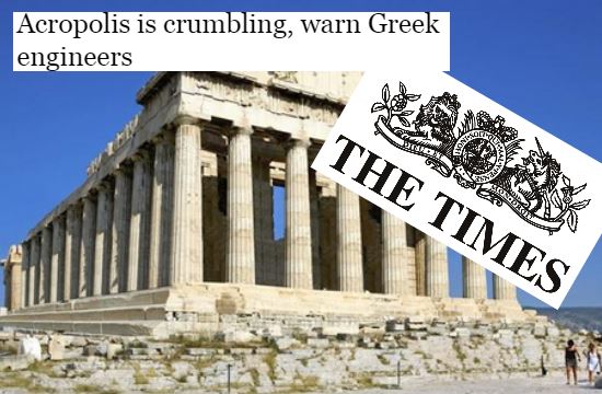 Times: «Καταρρέει η Ακρόπολη!» – τι λέει το υπουργείο Πολιτισμού