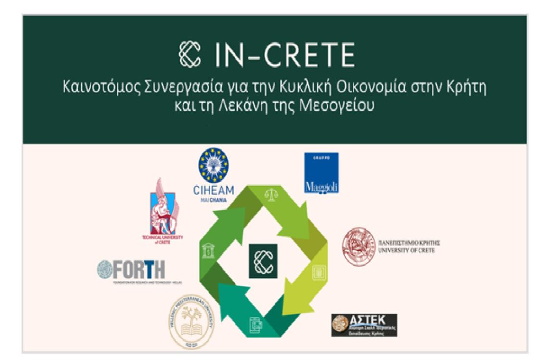 In-Crete, Καινοτόμος συνεργασία για την Κυκλική Οικονομία στην Κρήτη και τη Μεσόγειο